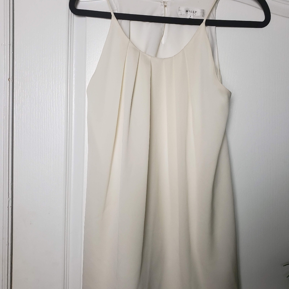 Milly halter neckline Cream Sleeveless Top